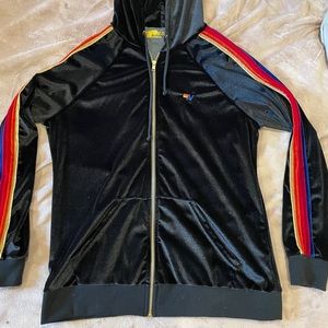 Aviator Nation XL velour velvet hoodie zip up